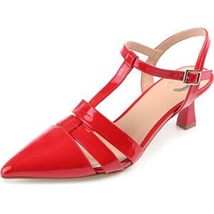 Journee Collection Women Jazlynn Pointed Toe Slingback Heels Size US 5.5M Red